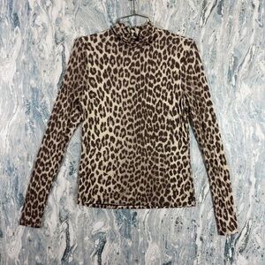 Leopard Print Long Sleeve Women's Top
